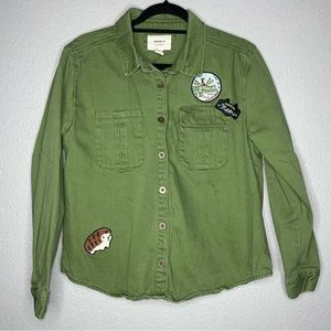Forever 21 Green Embroidered patch Jacket- M